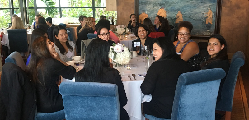 Table of women at mentoring event