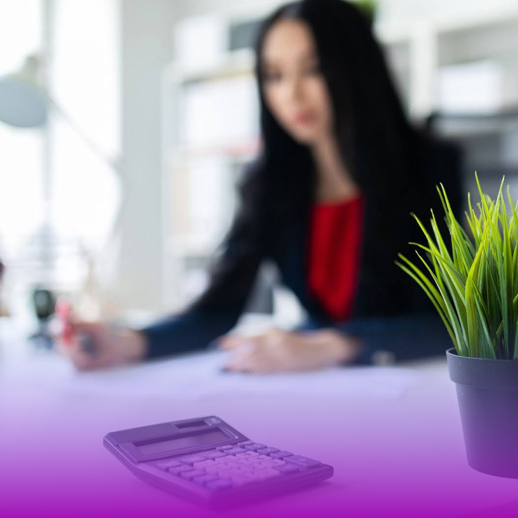 Woman with Financial tools