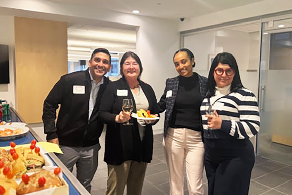 people standing and talking