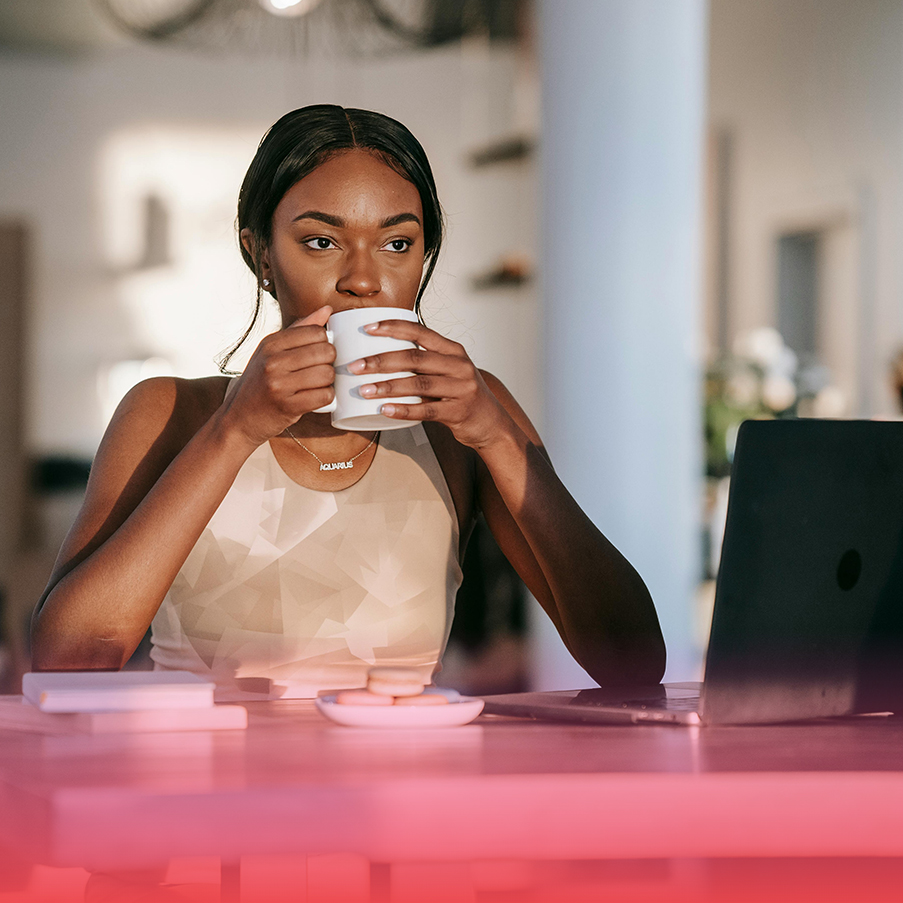 Woman drinking coffee