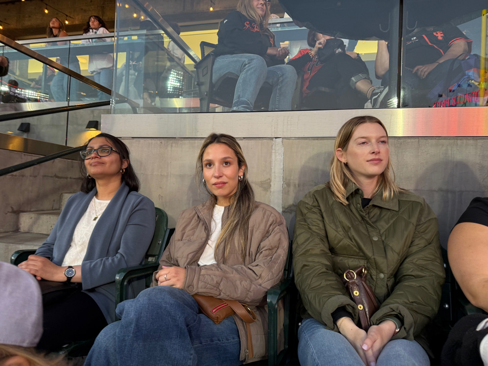 three FWSF members at Giants game